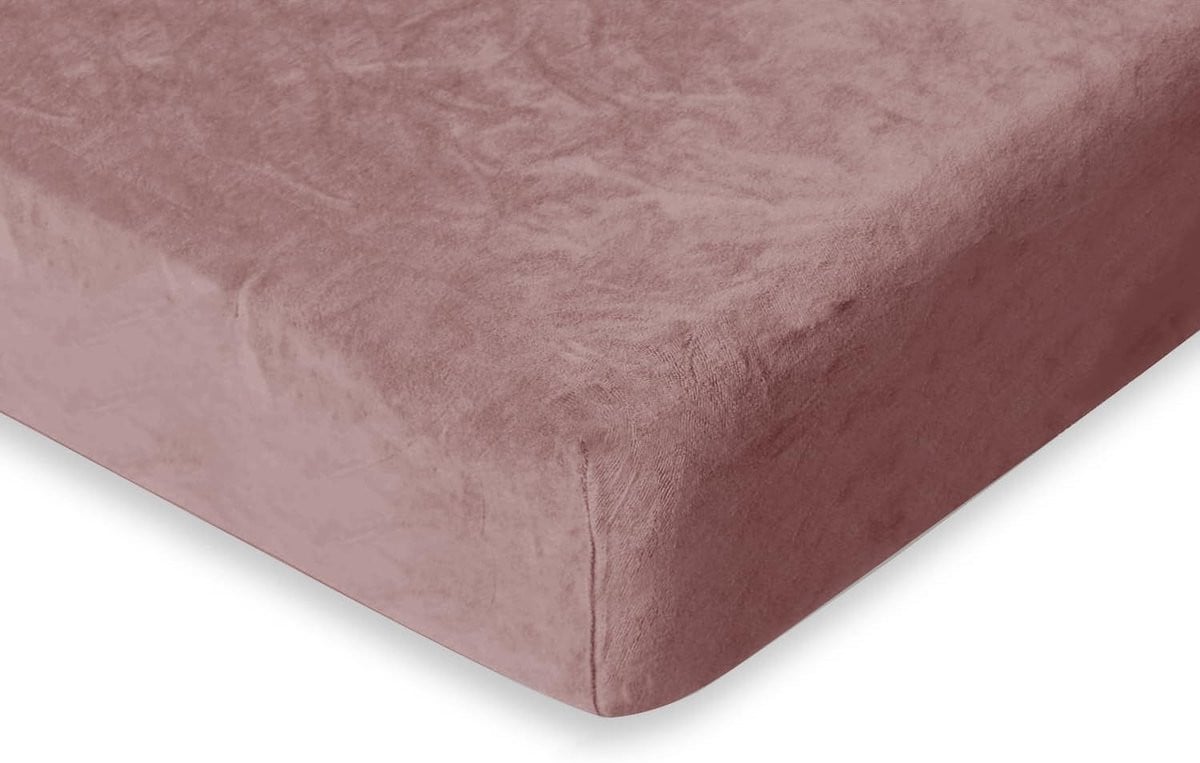 Merkloos Flanel Fleece Hoeslaken Oud Roze - 80/90x200 cm - 35 cm Hoekhoogte