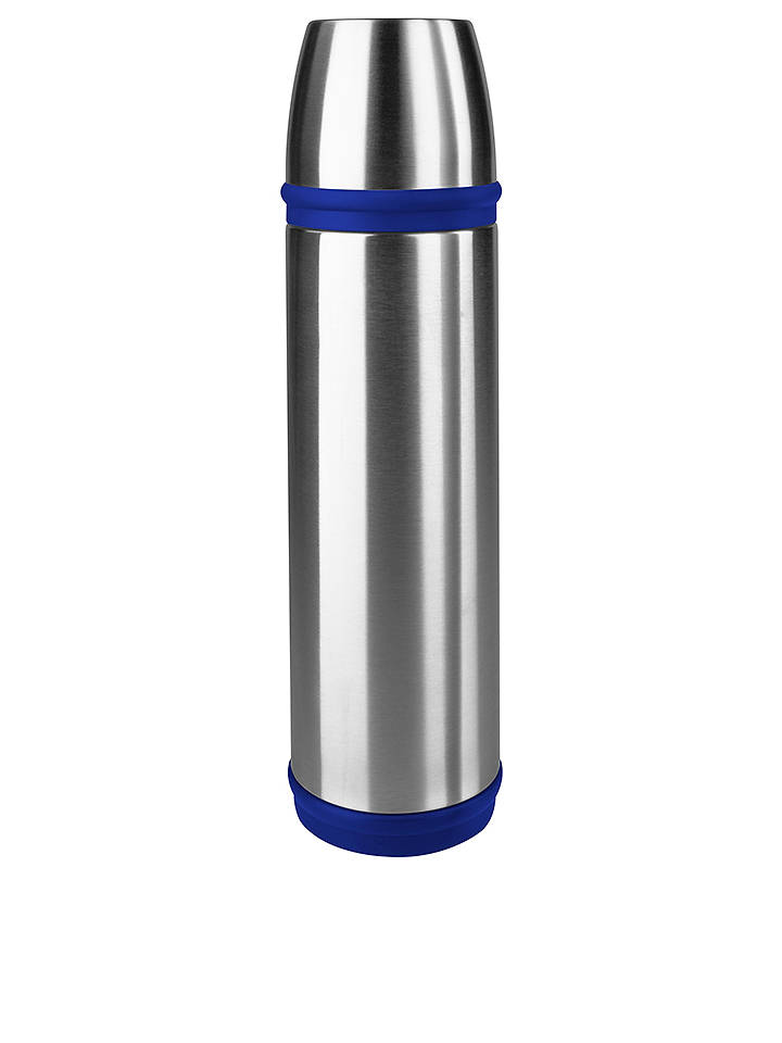 Emsa Isolierflasche "Captain" in Chrom/ Blau - 1 l - onesize