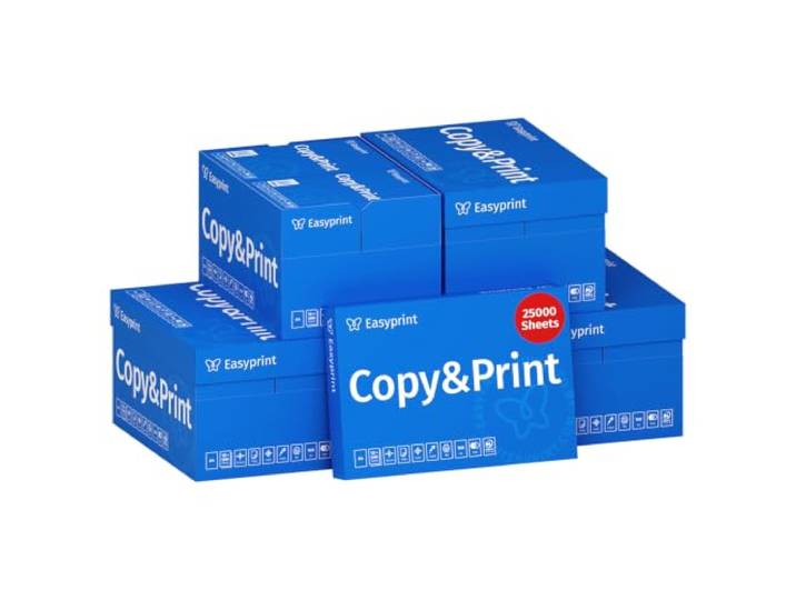 Easyprint Papier d’impression A4\, papier copie premium blanc éclatant CIE 160\, gagnant de test\, certifié PEFC\, 25 000 feuilles