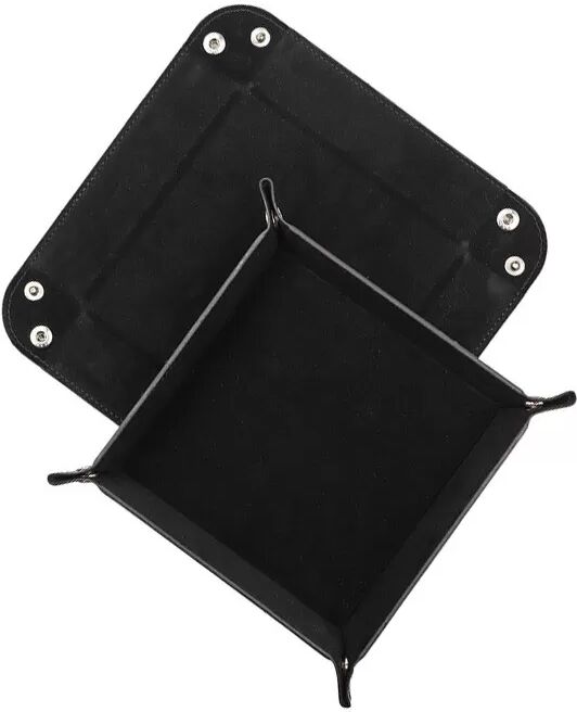 INF PU Leder Schlüsselablage - Faltbare Aufbewahrungsbox für Schlüssel, Schmuck und Accessoires Schwarz