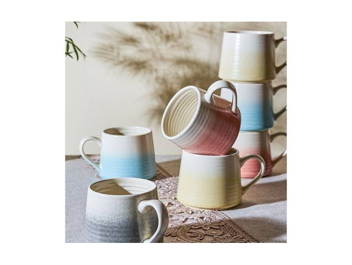Tasse Tognana MUG 450 ml , bunt (grau), B:11cm H:9cm Ø:11cm, Porzellan, Trinkgefässe, Tasse, Spülmaschinenfest, Mikrowellenfest