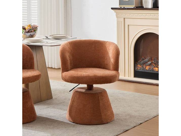 NuvlaGu - Tabourets de bar Chaises pour coiffeuse à hauteur réglable et rotation à 360° Pour les chambres et bars Orange