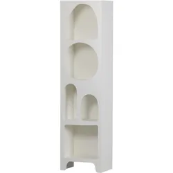 Schrank Caz aus Holz, schmal und modern, weiß lackiert, 5 Fächer, hochwertige Verarbeitung