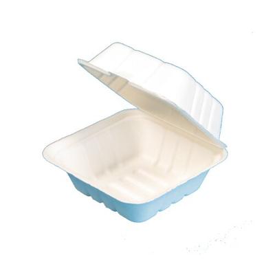 200 Bio Hamburgerboxen Bagasse/Zuckerrohr 162x152x80mm weiß