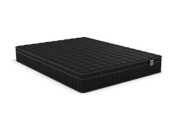 Vente-unique - Standardmatratze 2 Personen Tolca - Stoff Schwarz Integrierte Matratzenauflage Gute Belüftung der Matratze