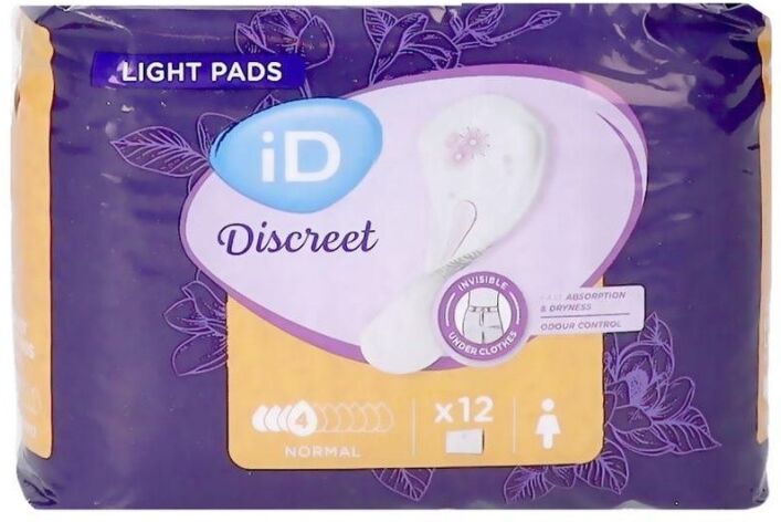 Ontex iD iD Discreet Light Pads Normal - 24 paquets de 12 protections