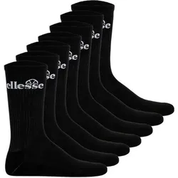 ELLESSE ellesse Unisex Sport-Socken, 7 Paar - Trego Sport Sock, Crew Socks, Tennis, Ripp-Bündchen, Logo, Größe 40-42 in Schwarz Schwarz