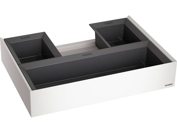 Mülltrennsystem BLANCO Select II ORGA , schwarz-weiß (schwarz), B:40cm H:11cm T:55cm, Kunststoff, Mülleimer, Mülltrennsystem