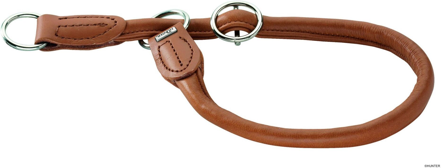 DOG SPORT HUNTER Dressurhalsung Round & Soft Elk M-L, cognac