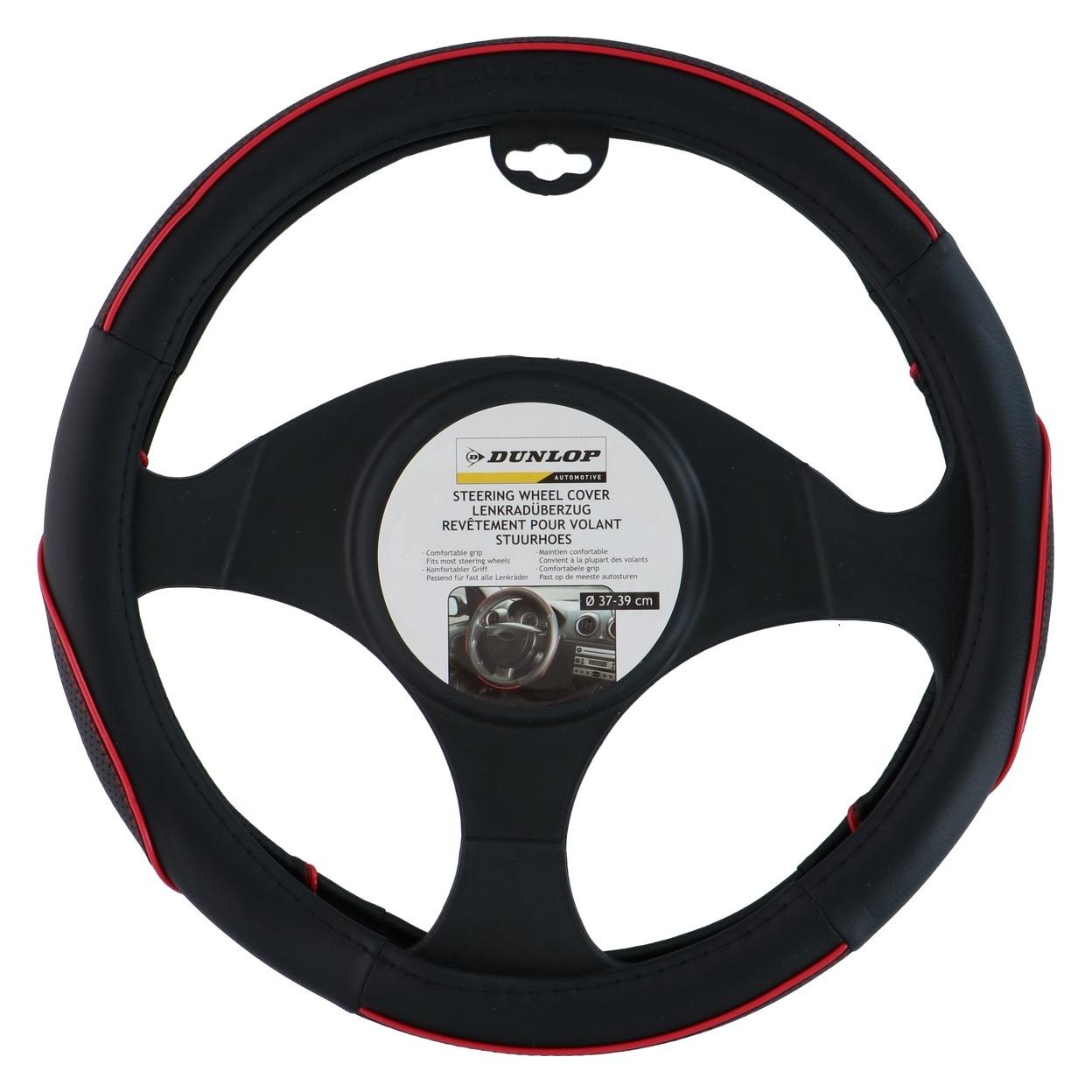 Dunlop Lenkradbezug 38cm Schwarz/Rot (30369984)