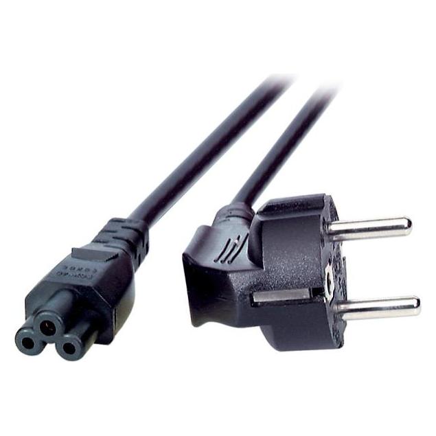 EFB Elektronik Netzkabel Schutzkontakt 90°-C5 180°,sw (3 m, CEE 7/7) (EK552.3V2)