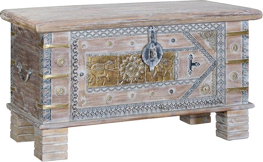 Pharao24.de Truhe Dekotruhe im orientalischen Stil mit flachem Deckel