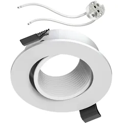ledscom.de Decken-Einbaurahmen KUN, rund, schwenkbar (MR16/PAR16/50mm) + GU5.3 Fassung
