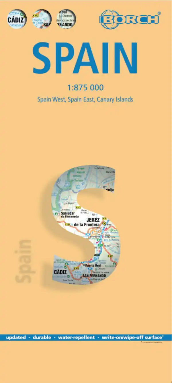 Carte routière plastifiée - Espagne   Borch Maps