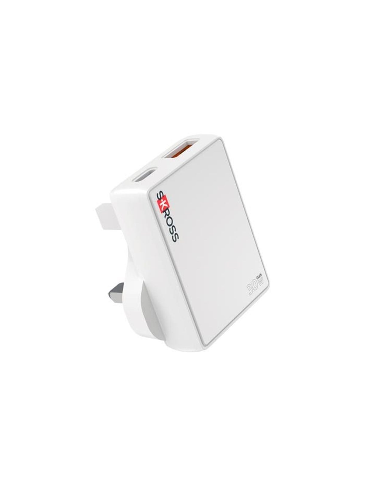 SKross Slim UNITED KINGDOM 30W GaN Charger USB-A USB-C - UK plug