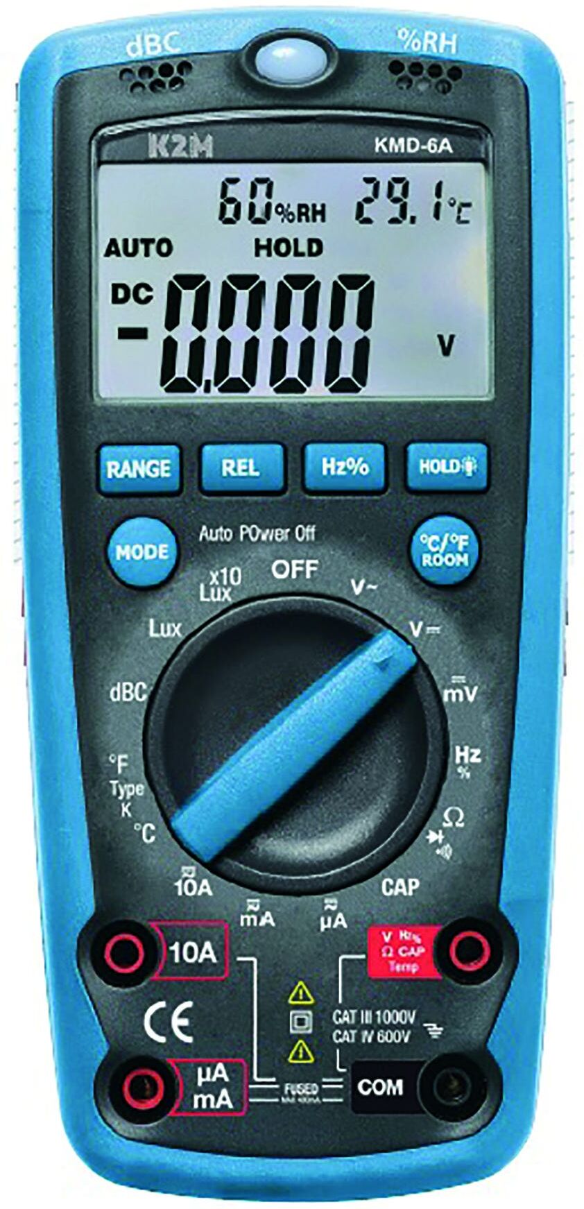Tecnomat MULTIMETRO PROFESSIONALE DIGITALE K2M MULTIFUNZIONE 6 IN 1 50 - 1000V AC/DC CON DISPLAY LCD
