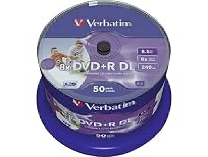 Verbatim 43703 Lot de 50 DVD+R 8x Double couche Imprimable