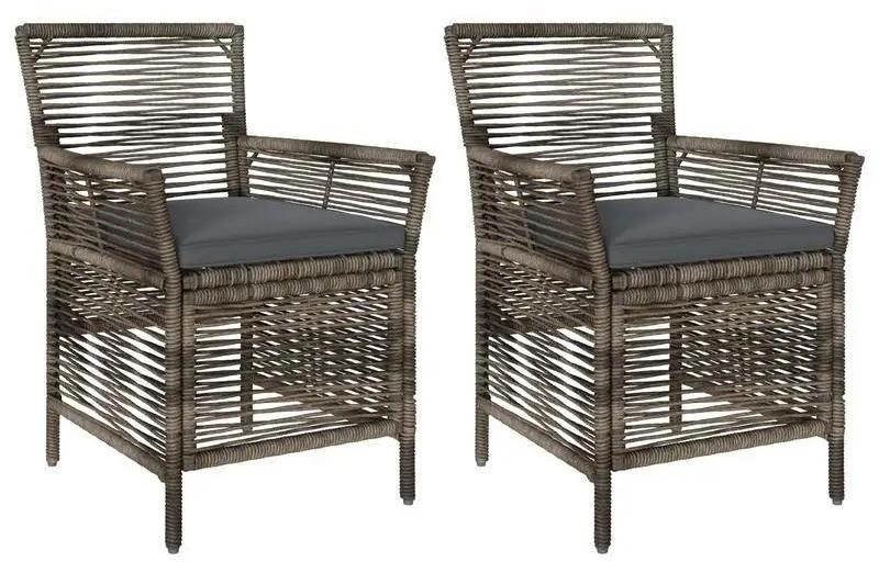 2er Set Gartenstühle - Outdoor Stühle - 61x58x83 cm - TPU Sitzfläche - Wetterbeständiger Stahlrahmen - Tragkraft 110 kg - Hellgrau