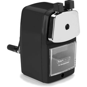 RAPESCO Spitzmaschine 74, mit Kurbel, für Stiftdurchmesser 6-8mm, schwarz/silber