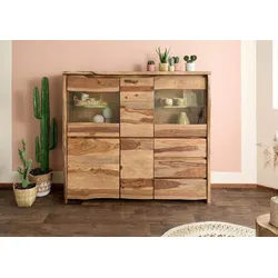 Highboard Sheesham 166x48x145 natur lackiert / sandgestrahlt PURE SHEESHAM #200