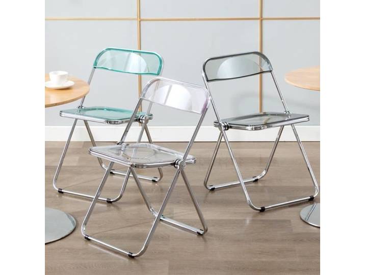 NAIXIAFU Chaise en acrylique pliante Gris pour Jardin Camping Terrasse