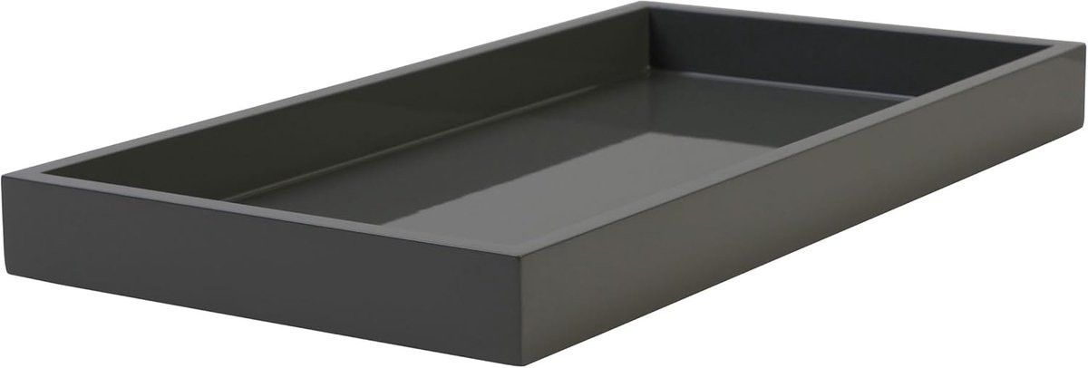 Lakbakje SPA Decoratieschaal voor orde scheppen in grafiet met hoogglans afwerking, 40 cm langwerpig
