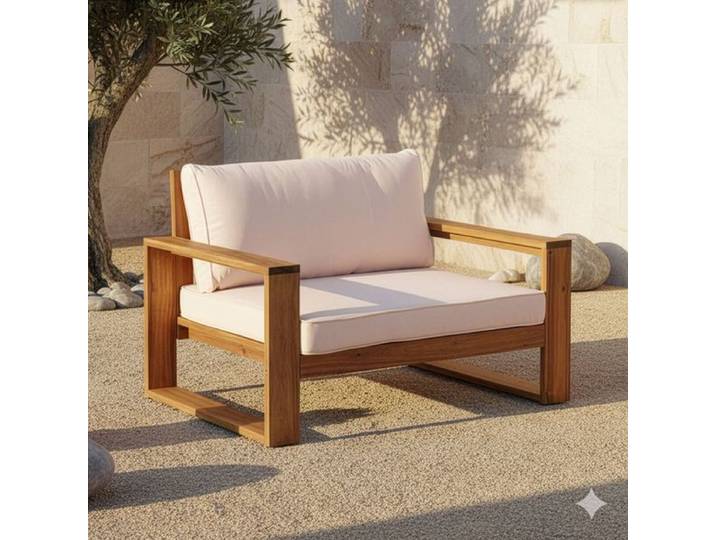 OUTLIV. Santa Cruz Loungesessel Akazie/Polyester