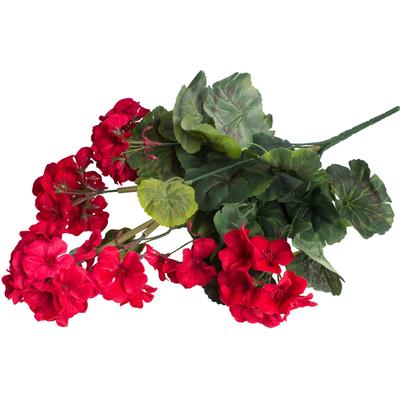 Kunstblume BOTANIC-HAUS "Geranie mit 9 Stielen", rot, B:25cm H:47cm T:25cm Ø:25cm, Kunststoff, Kunstpflanzen