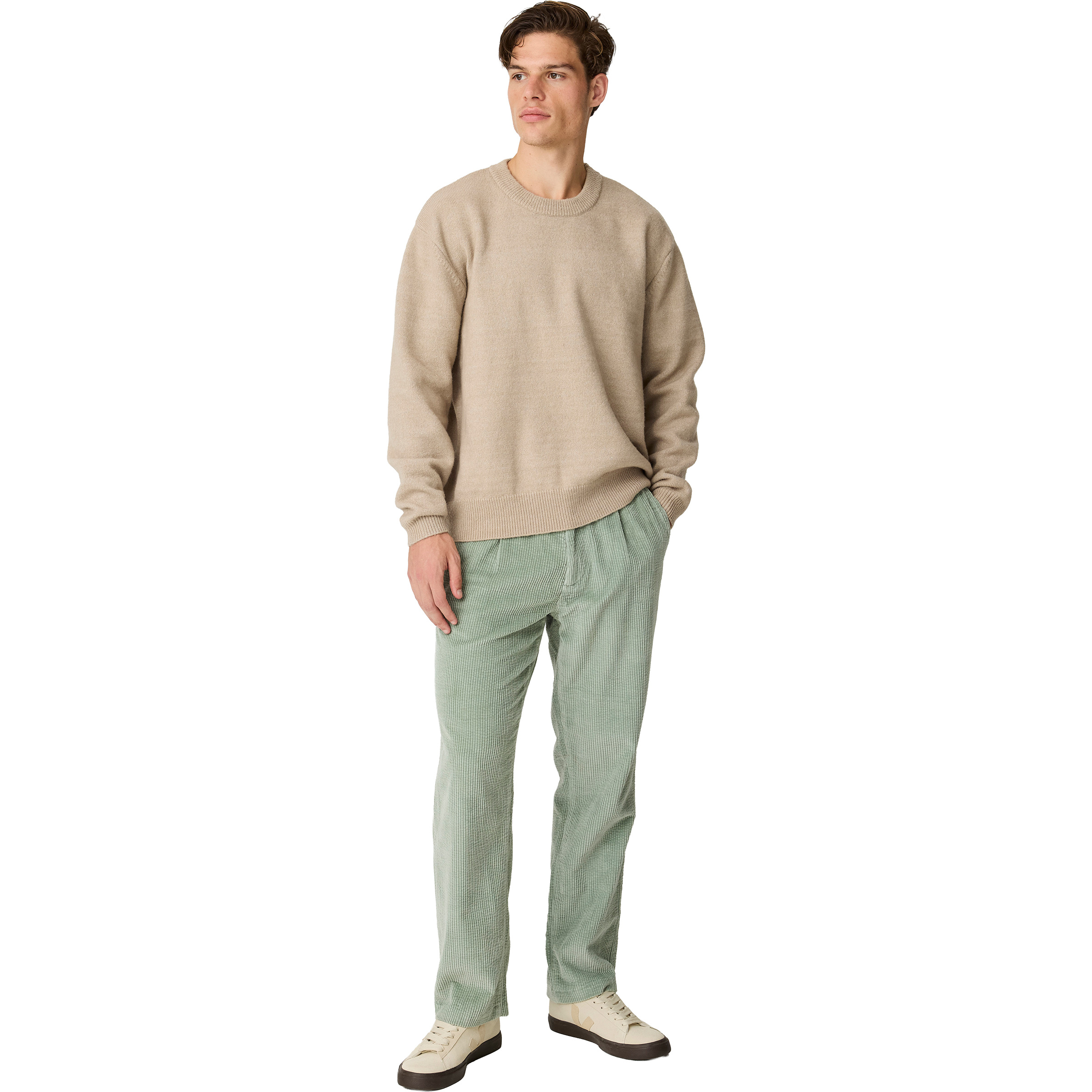 KnowledgeCotton Apparel Fig Comfort Corduroy Hose Herren Jeans & Freizeithose beige Größe S Lifestyle Hautfreundlich