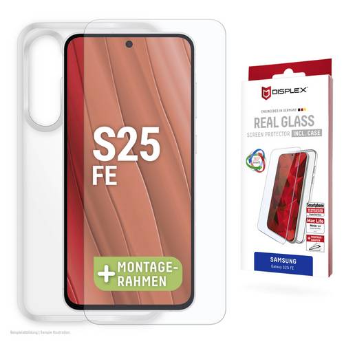 DISPLEX Real Glass + Case Hülle + Schutzglas Set Samsung Galaxy S25 FE Transparent 02204
