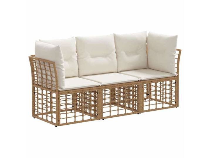 Meuble - Salon de jardin - Marron - Ensemble de canapés d'extérieur - Naturel Polyester_28642