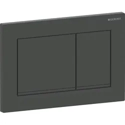 Geberit Omega20 Betätigungsplatte, eckig 2-M-Sp., swm, Etc /schwarz glänzend