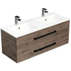 SAT Cube Way Badezimmerschrank mit Waschbecken 120x47,5x46 cm Wellington matt CUBE46C1202DWMOD