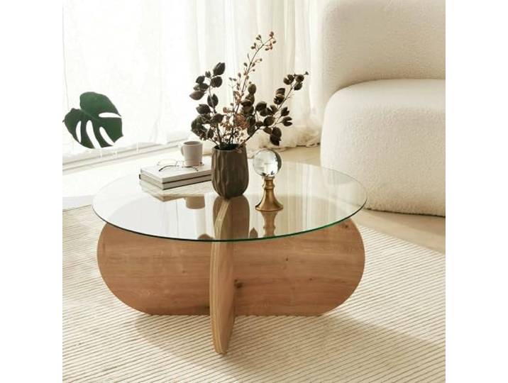Dmora Couchtisch Gliese 75x75x35cm Braun mit Zeitungsablage