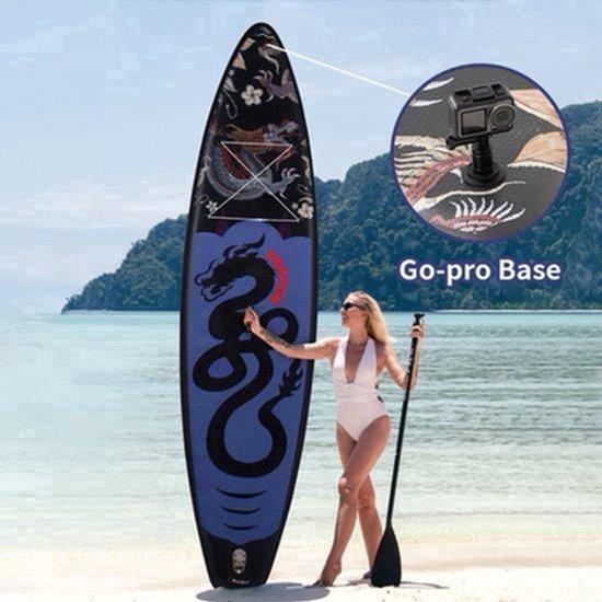 Aufblasbares SUP-Board, ultraleicht - 350x84x15 cm, PVC-Material, rutschfeste Oberfläche, geeignet für Wasseryoga, Angeln, Reisen - Stand-Up-Paddleboard