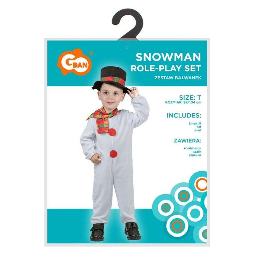 GoDan Schneemannkostüm für Kinder, Grösse 92/104 cm (104, 92) (58219283)