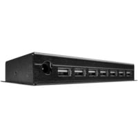 7 Port USB 2.0 Metall Hub, USB-Hub schwarz