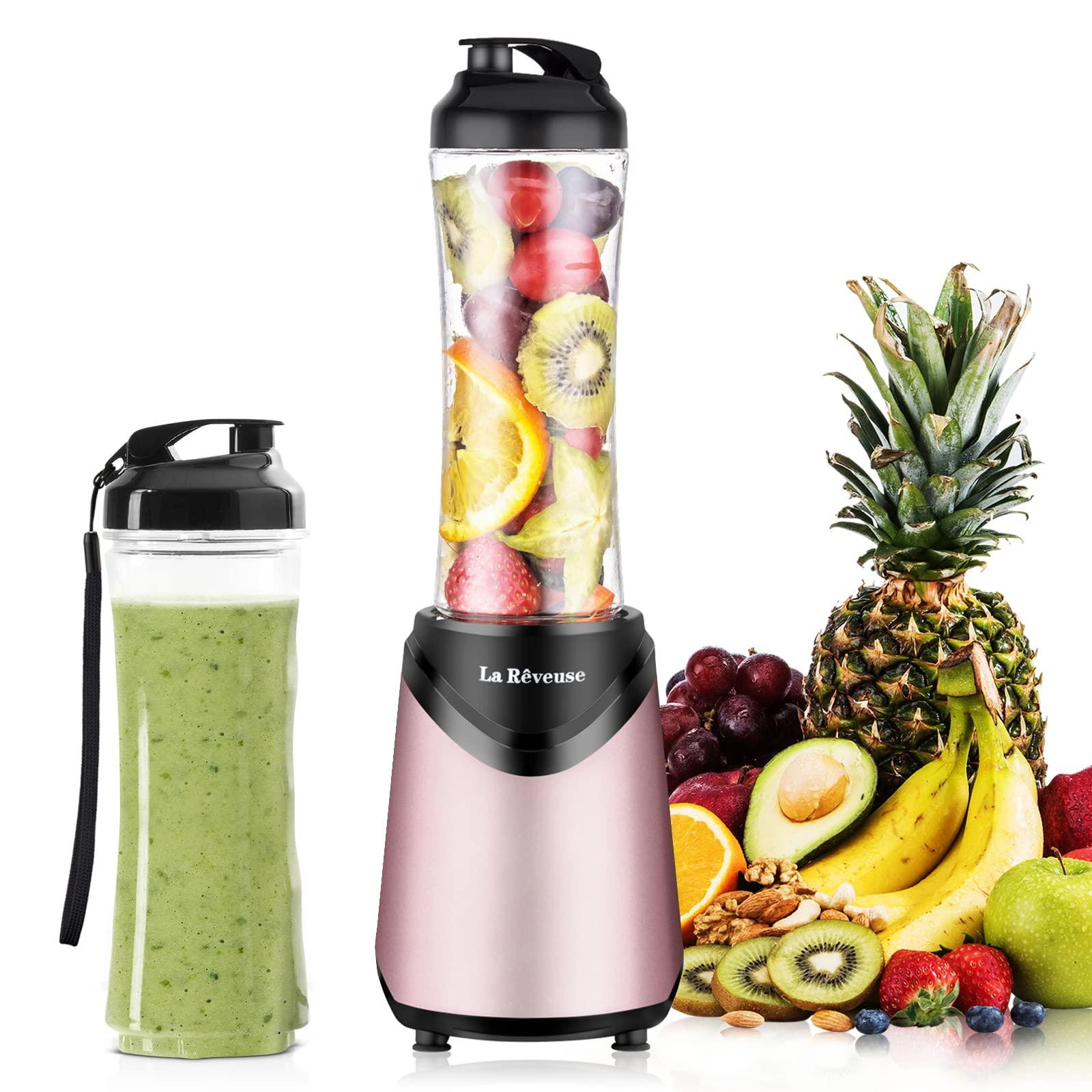 Dripio Smoothie-mixer 300W met 2 BPA-vrije flessen van 550 ml, roze