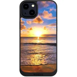 Nivocase Handyhülle für Apple iPhone 14 Plus Hülle NIVOpure Case Schwarz Meer Sonnenuntergang Strand (Apple iPhone 14 Plus), Smartphone Hülle, Schwarz