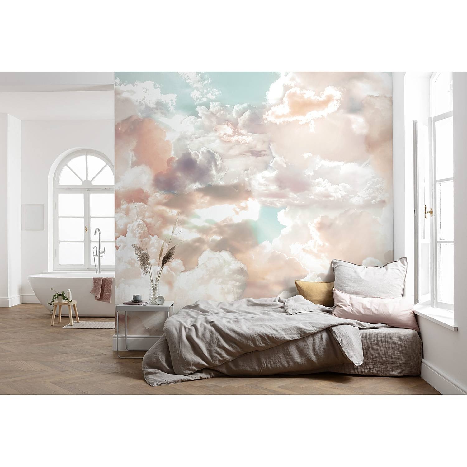 home24 Fotobehang Mellow Clouds Abstract Nature Multicolour Breedte: 350 cm, Hoogte: 250 cm