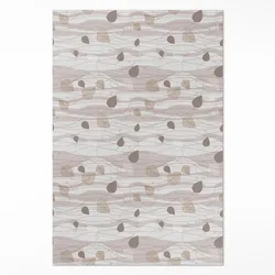 TEPPICH 140x210 cm Boho-Blätter auf Wellen Hintergrund