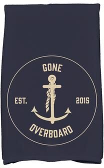 E by Design 18 x 30-inch Gone Overboard Word Print Kitchen Towel