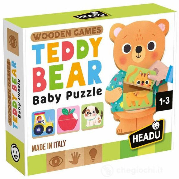 Wooden Game Teddy Bear Baby Puzzle - Headu