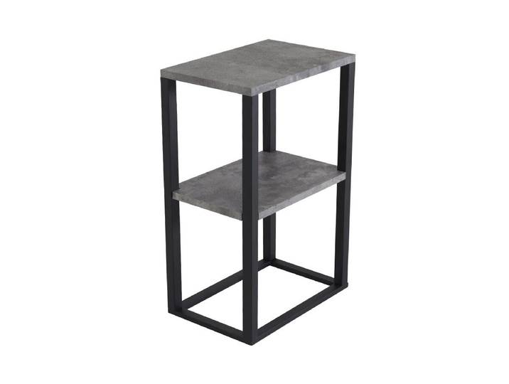 Nachttisch VENTURE HOME Rise, schmaler Nachttisch in heller Eschenoptik, 45 × 30 cm , schwarz, grau, B:30cm H:70cm T:30cm, Tische, Nachttisch, Schlafzimmertisch, MDF, Papierlaminat, Metallrahmen, schlank, urban
