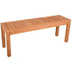 DELUKE Gartenbank NADJA 2-Sitzer - 120cm Breit, Teak, Teakbraun | Terrassenbank Wetterfest Sitzbank Outdoor Bank