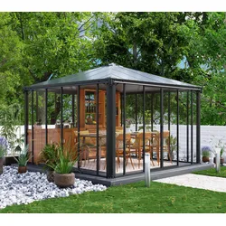 Palram - Canopia Aluminium Kaltwintergarten Ledro 3600 | Anthrazit | 360x360x295 cm - Anthrazit