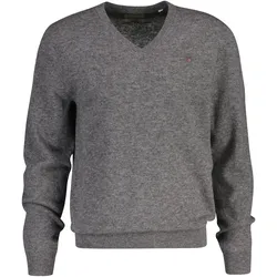 GANT Herren Strickpullover, V-Neck, Wolle - EXTRAFINE LAMBSWOOL V-NECK Grau Melange / 2XL