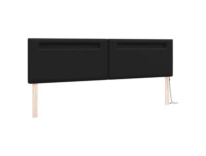 Moderne Tête de lit Noir - BMK - Tête de lit LED Noir 200 cm Cuir synthétique&131562