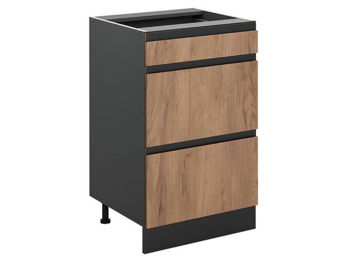 Meuble cuisine Vicco R-Line Chêne doré/Anthracite 50cm sans plan de travail\, Model 69810