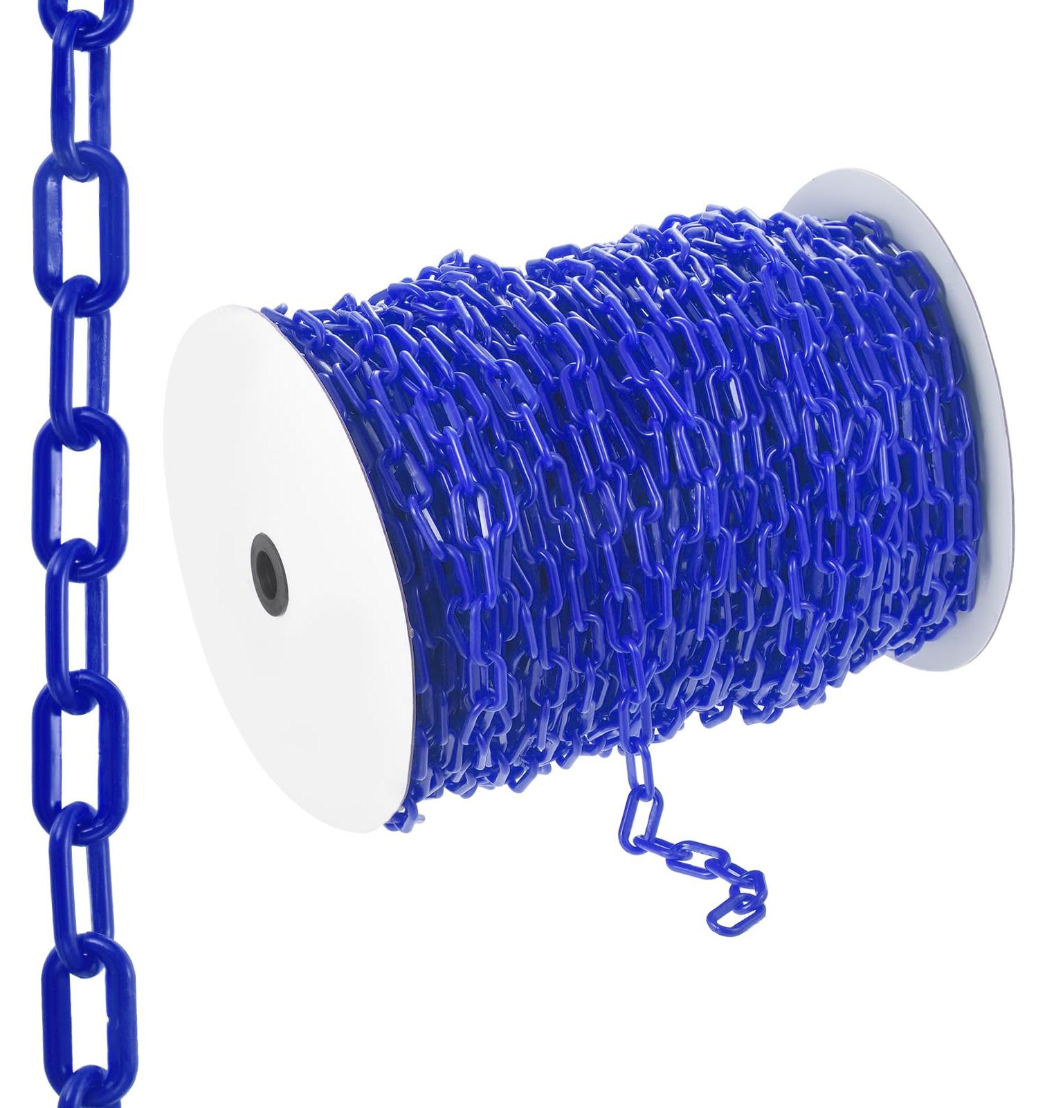Absperrkette 91,5 m, Kunststoff, blau, 6 mm Durchmesser, für Baustellen
